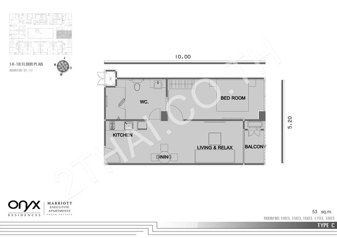 Onyx Residences & Marriott Executive Apartments, พัทยา, พระตำหนัก - photo, price, location map