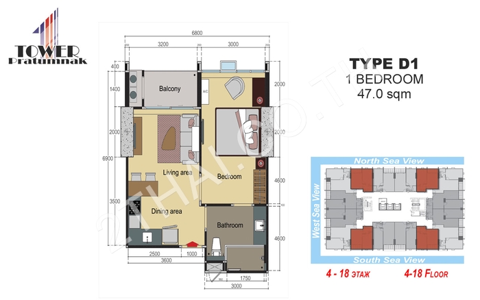 One Tower Pratumnak, พัทยา, พระตำหนัก - photo, price, location map