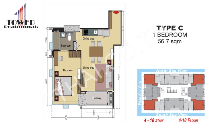 One Tower Pratumnak, พัทยา, พระตำหนัก - photo, price, location map