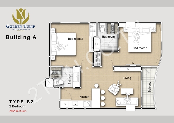 Golden Tulip Residence Pattaya, พัทยา, พัทยากลาง - photo, price, location map