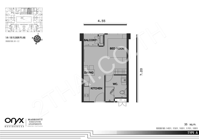 Onyx Residences & Marriott Executive Apartments, พัทยา, พระตำหนัก - photo, price, location map