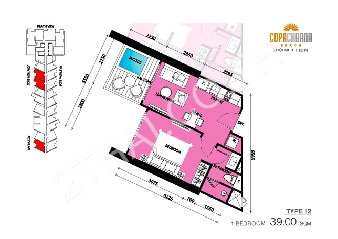 Copacabana Beach Jomtien, พัทยา, จอมเทียน - photo, price, location map