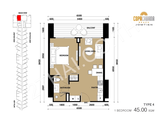 Copacabana Beach Jomtien, พัทยา, จอมเทียน - photo, price, location map