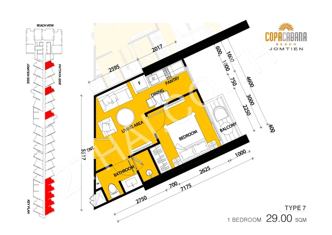 Copacabana Beach Jomtien, พัทยา, จอมเทียน - photo, price, location map