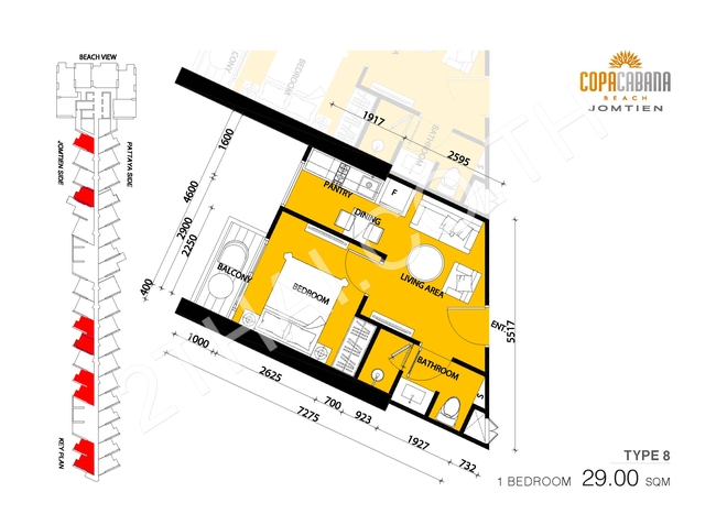 Copacabana Beach Jomtien, พัทยา, จอมเทียน - photo, price, location map