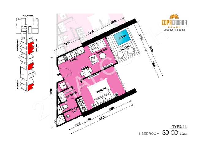 Copacabana Beach Jomtien, พัทยา, จอมเทียน - photo, price, location map