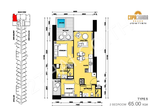 Copacabana Beach Jomtien, พัทยา, จอมเทียน - photo, price, location map
