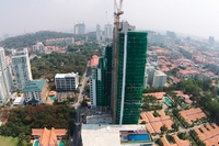 The Peak Towers - photos of construction